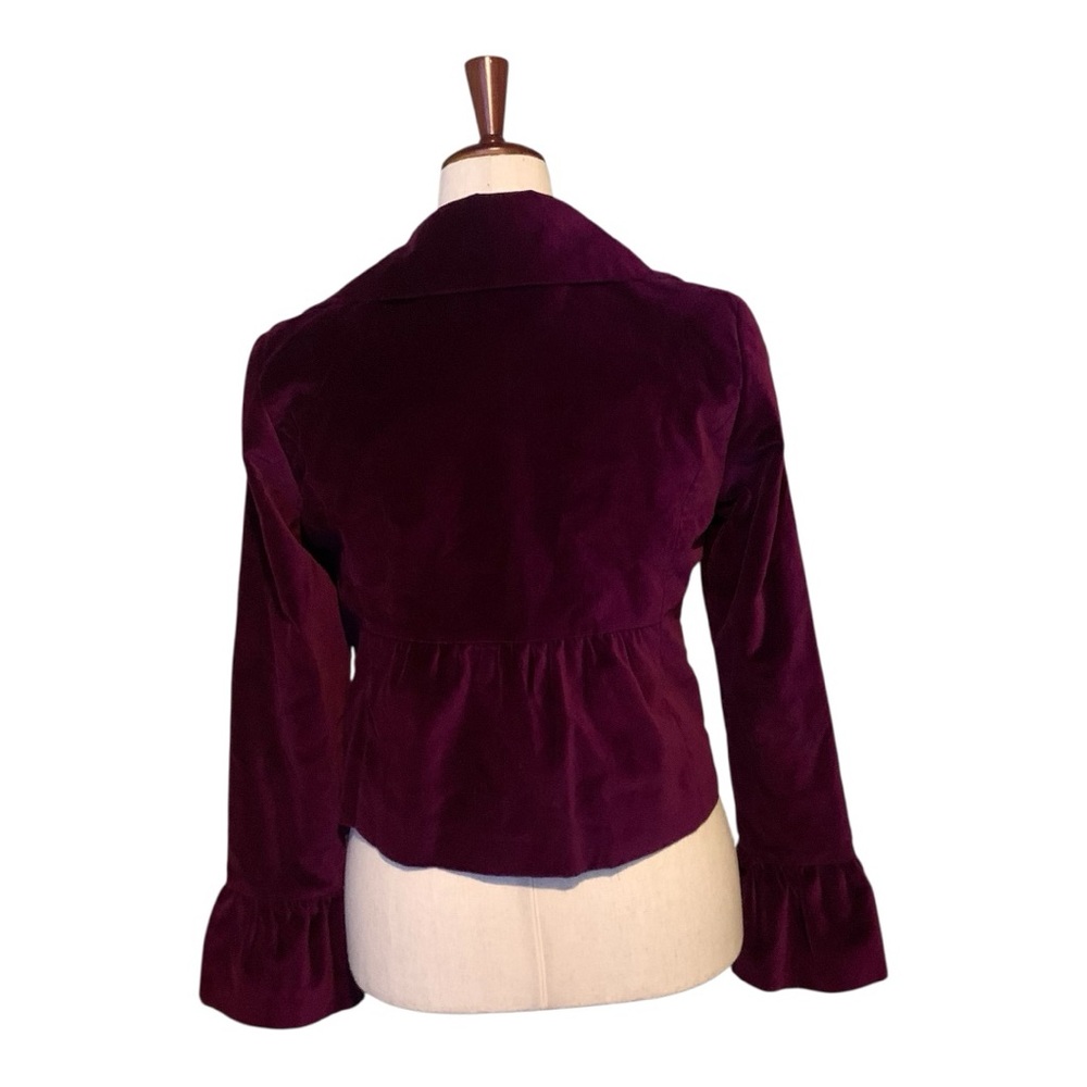 Black Rivet Velvet Blazer in Deep Purple - Picture 3 of 12
